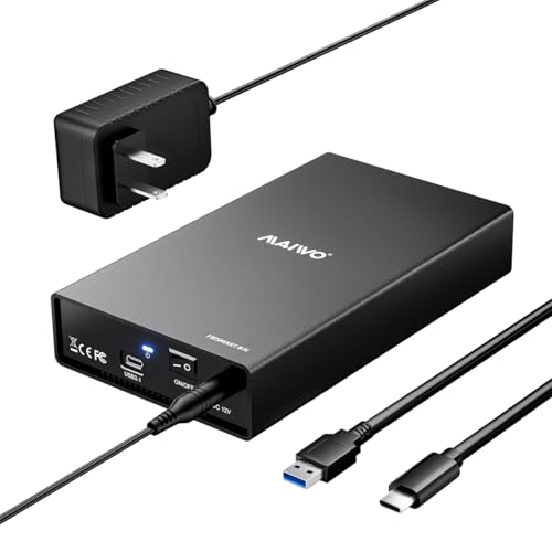 Image of MAIWO USB-C 6Gbps Hard Drive Enclosure for 3.5'' /2.5'' HDD /SSD, Aluminum Alloy Tool-Free 12V /2A Power Supply UASP Acceleration, Compatible with WD Seagate Samsung PS4 Xbox