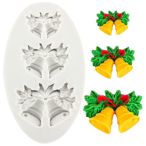 YANQINMS Bells Silicone Mold Christmas Bells Fondant Mold