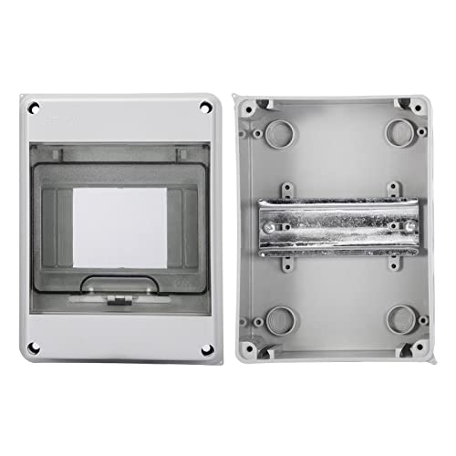 Image of MOLLOM DIN Rail Circuit Breaker Distribution Protection Box with ABS Transparent Cover, IP66 Waterproof for Indoor Wall Circuit Breaker 5 Way