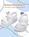 GIWONET Kids Toddler Sandals Boys Girls Double Buckle Slides Summer Shower Beach Pool Water Shoes Slip on Clouds SlippersWhite23/24
