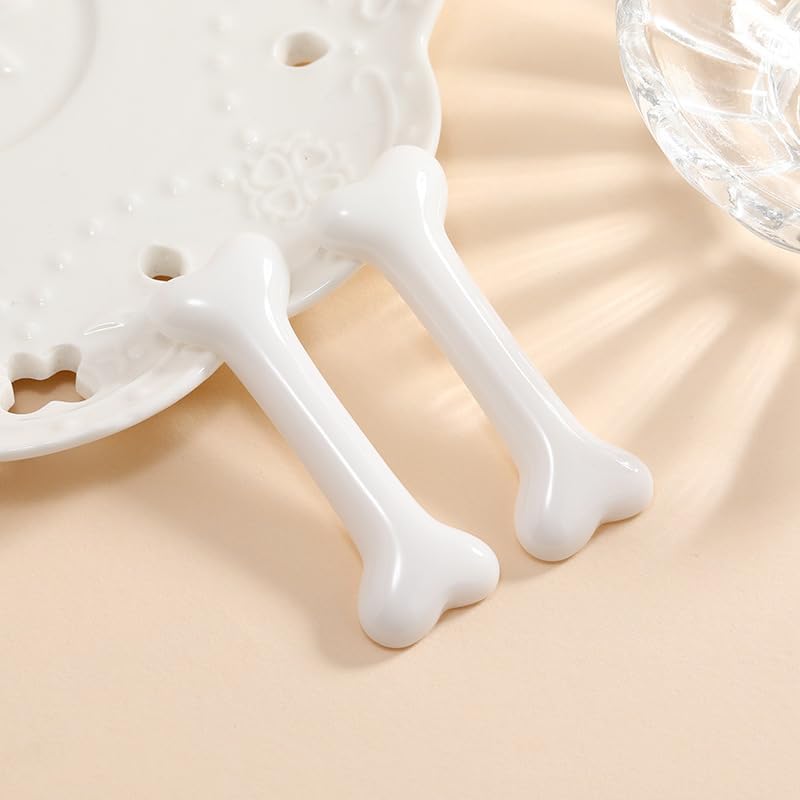 2Pcs Pinzas para el Cabello en Forma de Hueso de Perro, Clips de Aligátor para Fiesta de Halloween, Accesorios de Disfraz para Mujeres y Niñas, Clips Lindo (Blanco) miniatura 1