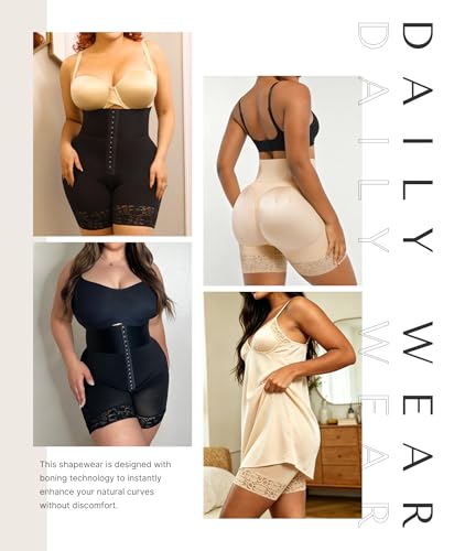 Image of SHAPELLX Tummy Control Shapewear Shorts for Women High Waisted Body Shaper Strapless Fajas Colombianas Butt Lifting Shapewear