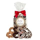 Cravings by Zoe Chocolate Covered Pretzels Gift Bag 8 oz | Mothers Day Gifts | Chocolate Candy | Gourmet Chocolate Pretzels | Birthday Gifts for Women Men Mom Dad Adults Couples