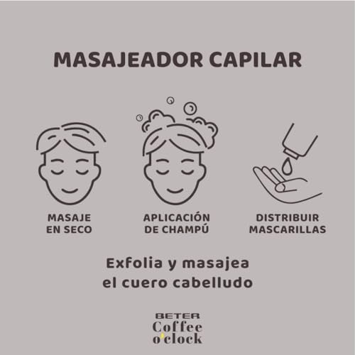 Beter - Kopfhaut-Massagebürste, Shampoo-Bürste, Silikon-Kopfhaut-Massagebürste für Peeling und Kopfmassage, ideal zum Peeling - Modell Coffee O'clock