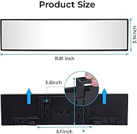 JOYTUTUS Panoramic Rear View Mirror, 12 Inch Wide Angle Clip On Mirror — image 4