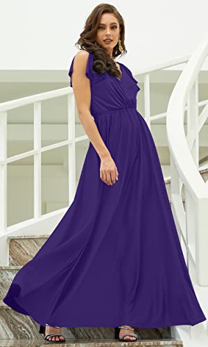 Image of KOH KOH Womens Long Sleeveless Bridesmaid Wedding Guest Prom Maxi Dress