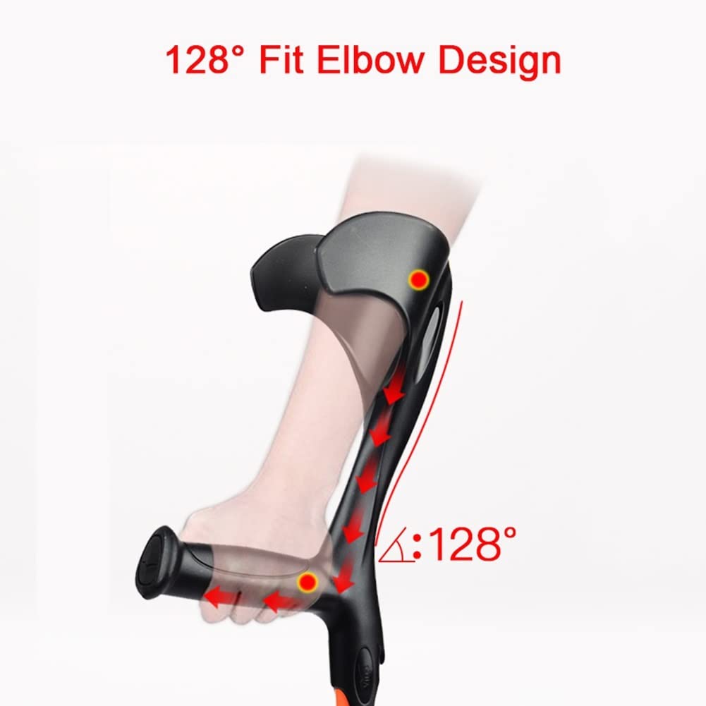 Muleta Ajustable del Antebrazo, Muleta Ergonómica de Aluminio del Adulto, Puño Abierto, Muleta Canadiense del Codo, Altura Aplicable 140~180cm Mujeres y Hombres, 1 Par (Color : Green)