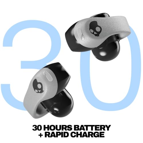 Image of Skullcandy Push 720 Open Wireless Open Ear Bluetooth Earbuds, Headphones, Waterproof, Clip-On Lightweight Design, 30 Hours Battery, Wireless Charging Pouch, Microphone for iPhone Android - Chrome