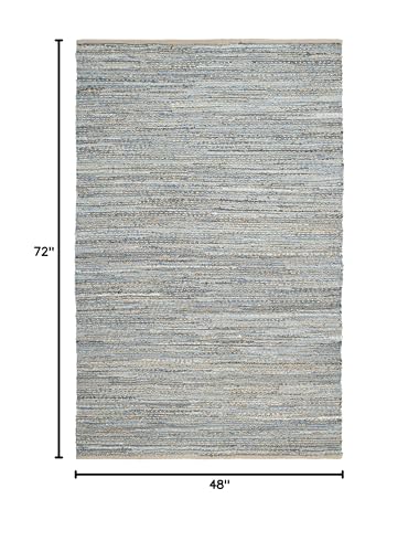 Tapete decorativo SAFAVIEH Cape Cod 4' x 6' natural y azul miniatura 2