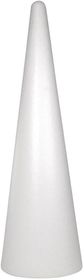 Rayher Styrofoam-Cone, 25 cm, Height 80 cm, Miscellaneous, White, 8.1 x 2.5 x 2.5 cm