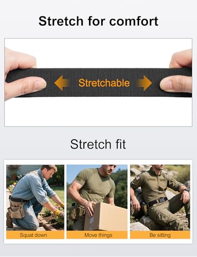 JUKMO Quick Release Tactical Belt, Military Work 1.5" Nylon Web Golf Belt with Heavy Duty Seatbelt Buckle3