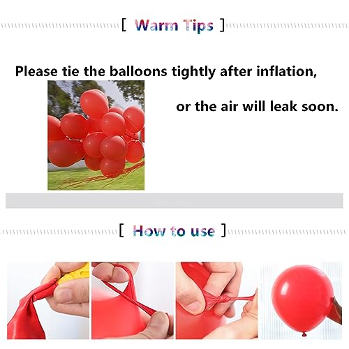 Image of 12 inch Red Latex Balloons, 60 pcs Thick Balloons for Party Decorations (12inch Red)