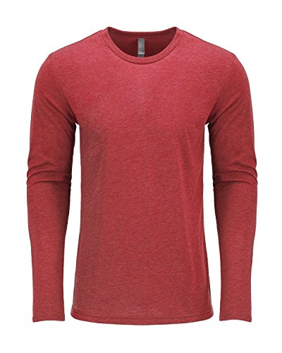 Next Level Apparel Men's Crew Neck Rib Knit Jersey, L, VINTAGE RED