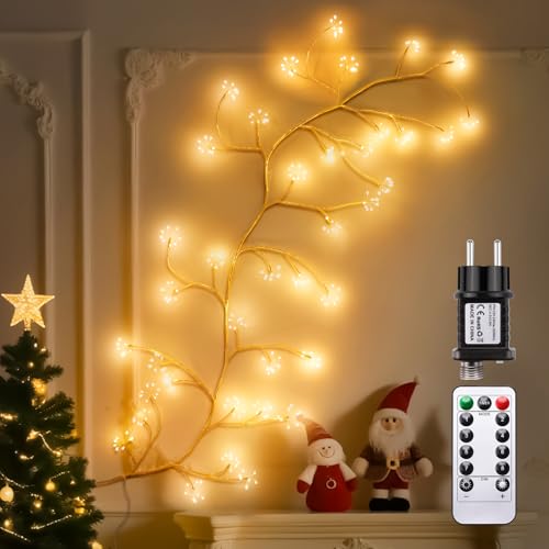 DAYLUMI Lichterkette Feuerwerk, 8 Modes Feuerwerk Baum Lichter mit Fernbedienung Timer, 288 LED DIY Künstliche Baumzweige Lichter mit Stecker, Innen Wanddeko Aesthetic Schlafzimmer Weihnachten Deko