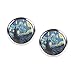 Orecchini coppia con motivo Star Notte Starry Night pitture di arte argento 12mm