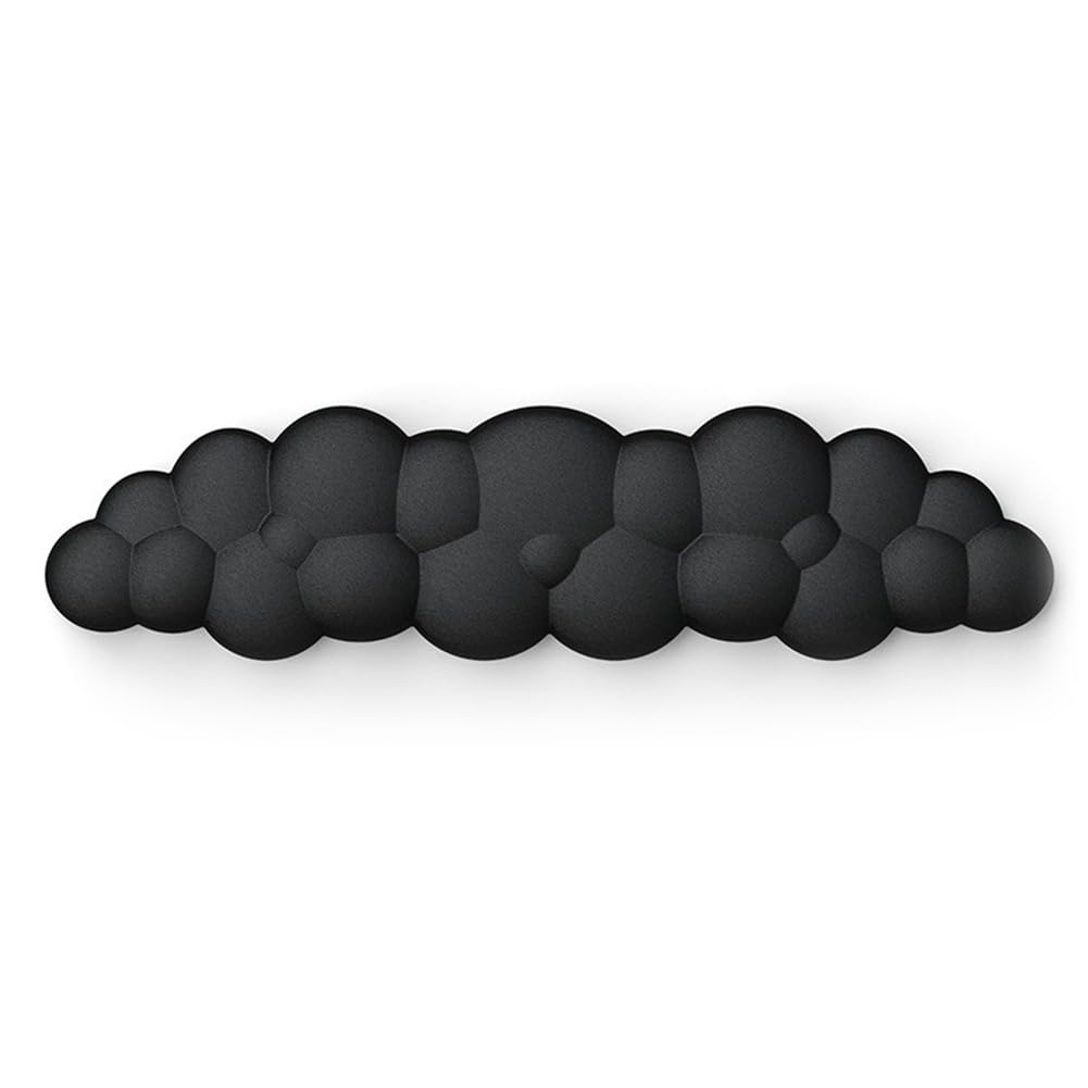 Kit Repose-Poignet Cloud Repose-Poignet Ergonomique pour Clavier, Souris, Repose-Poignet pour Ordinateur de, Base Antidérapante, Facile à Utiliser, Noir