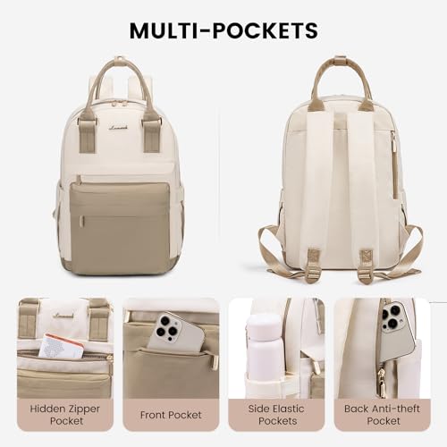 Image of LOVEVOOK Backpack Purse for Women, 14 Inch Laptop backpack Cute Waterproof Backpacks Stylish Travel Bags Vintage Daypacks with USB Port Bookbag for College School Work