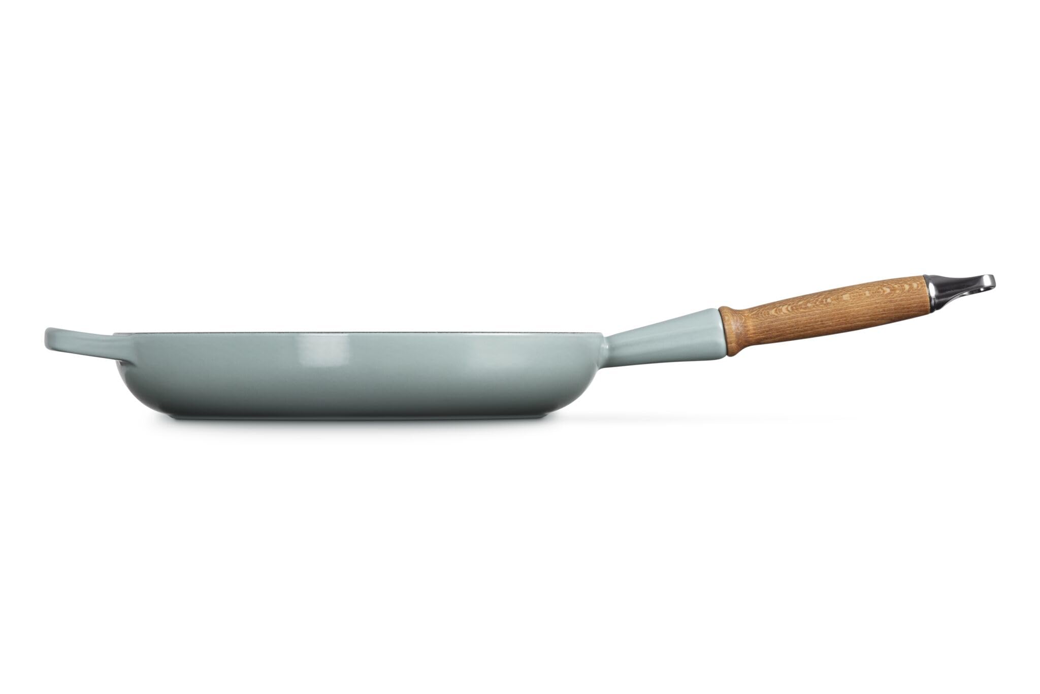 LE CREUSET Signature Bratpfanne aus Gusseisen mit Holzgriff 28 cm, Sea Salt