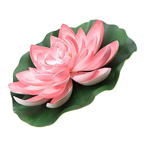 Gatuida Nenúfares Artificiales para Estanques Decoración De Sashimi Fuente De Loto Pecera Piscina Nenúfar Loto Flotante Artificial Eva Rosa