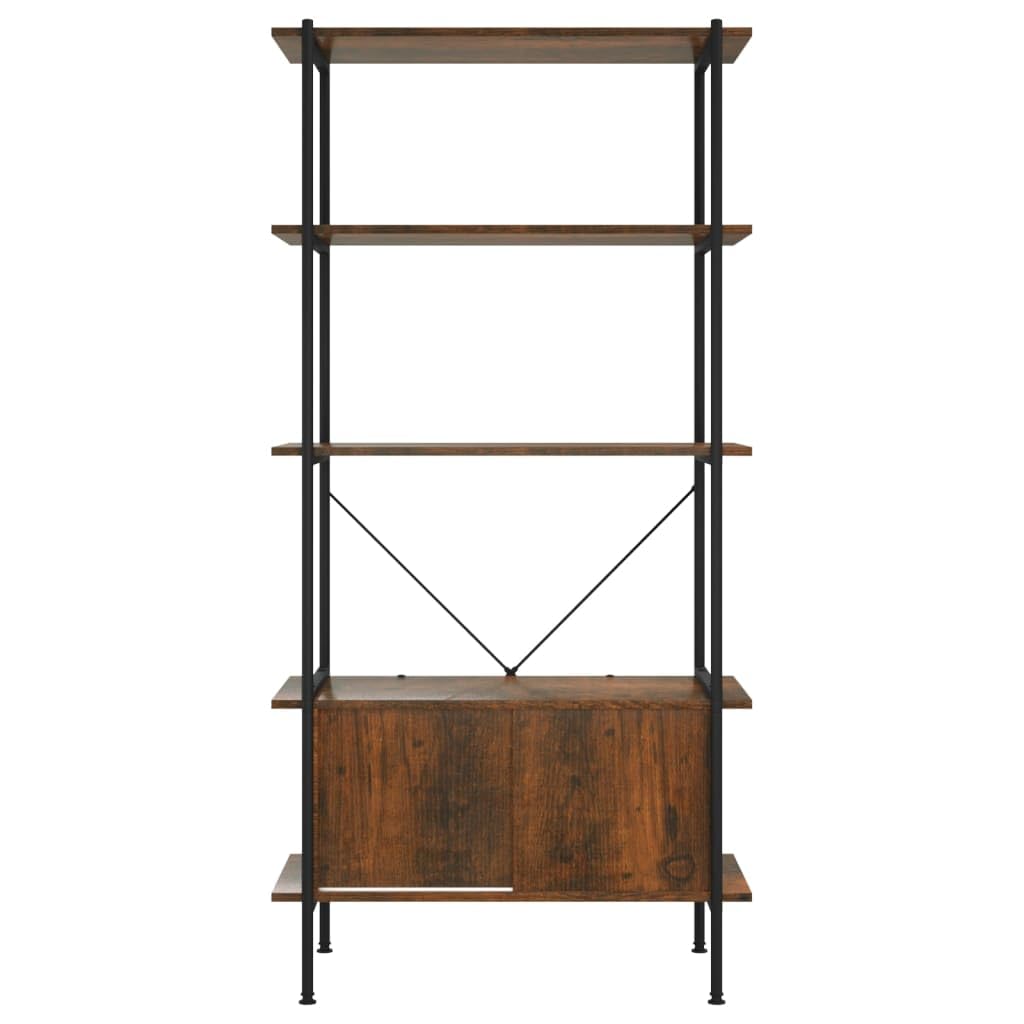 Scaffale con 5 ripiani e armadietto, 80 x 40 x 163 cm, in acciaio e legno, per soggiorno, ufficio, camera da letto, spazio per riporre oggetti in ordine