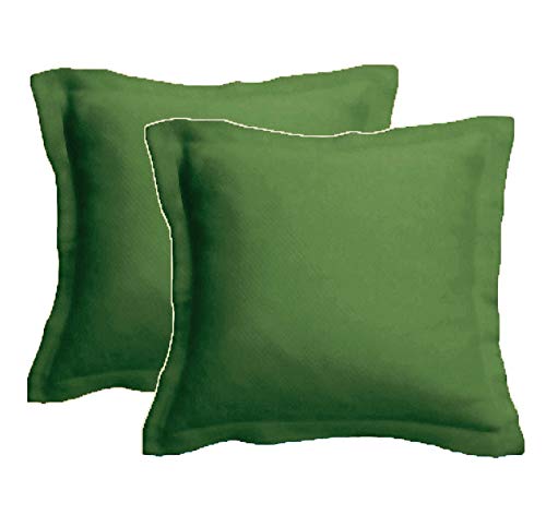 Gyulin Pack of 2 100% Cotton 300 Thread Count European Square Pillow Shams Envelope Style Pillow Cover Pillowcase Pillow Protector Cushion Cover Non Zippered Only Cover No Insert 65x65CM Olive Green