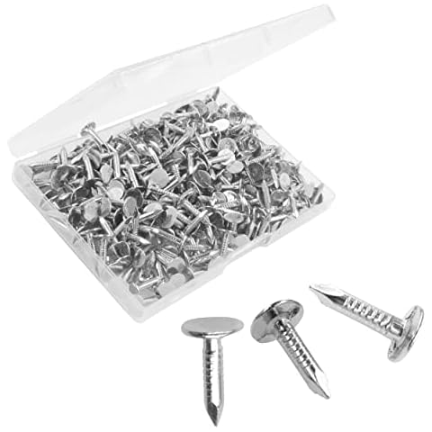 OMOTOOL Steel Roofing Felt Nails (280pcs) 2.8 x 15mm Roofing Felt Pins Countersunk Head Felt Nails Suit for Shed Roof Roofing Felt Slate Boards,Broad Head Pins Cover