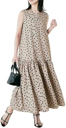 【MONSE】水玉 ストライプ ドッキング SILK ノースリーブ ワンピース MONSE】水玉 ストライプ ドッキング SILK ノースリーブ ワンピース