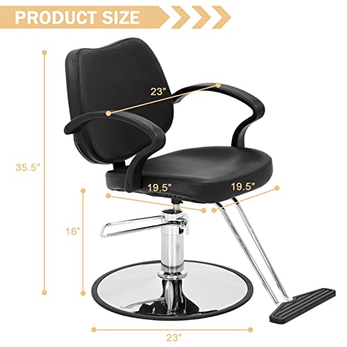 Barber Chair, Height Adjustable Heavy Duty Hydraulic Salon Chair With 360 Degrees Rolling Swivel, Pu Leather Beauty Style Hair Chair For Men And Women Hair Stylists, Hair Salon Chair #TOP1