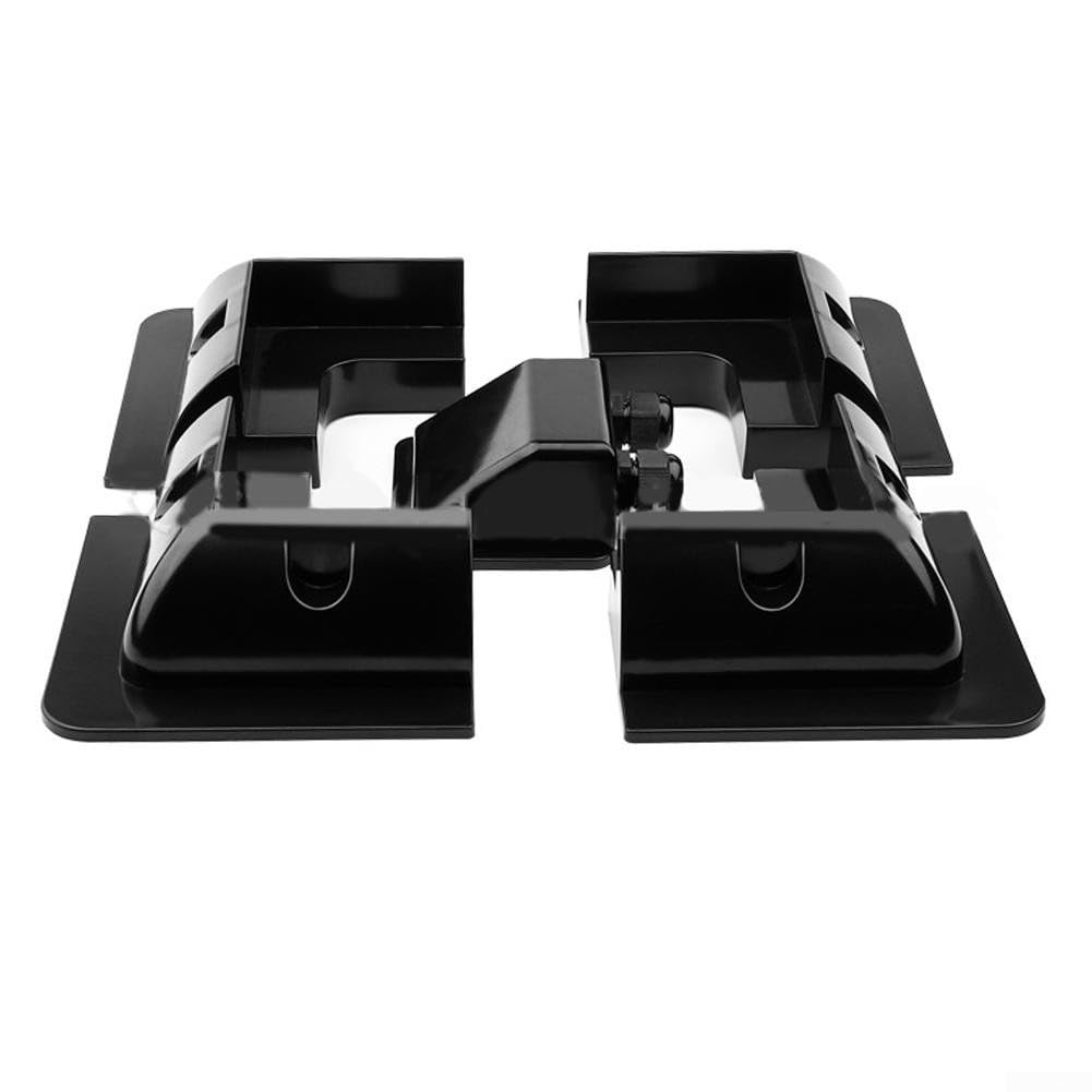 Lot de 5 supports de panneau sans perçage en ABS résistant aux UV pour camping-cars, bateaux et caravanes avec 4 coins et boîte de câble Noir