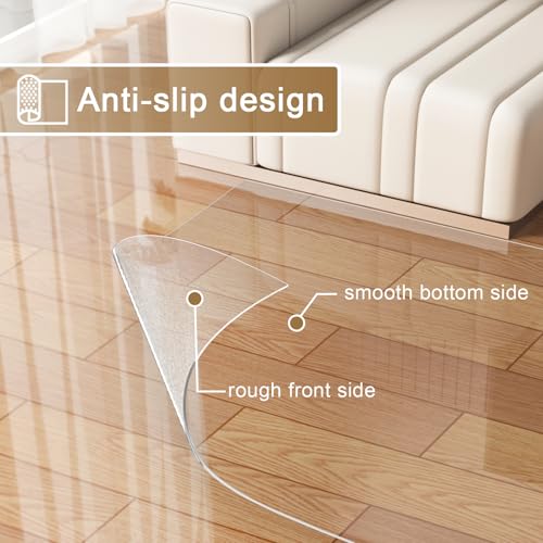 Image of 3x10 ft Plastic Runner, 36 inch x120 Clear Hallway Floor Mat, 60 mil Thick Vinyl Floor Carpet, Transparent Area Rug for Entryway Kitchen Living Room