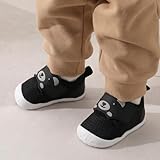 JOINFREE Baby Walking Wide Shoes Infant Boys Girls Breathable Barefoot Shoes Crib Tennis Shoes Lightweight Non-Slip Sneakers First Walkers Black 12-18Months - Image 6