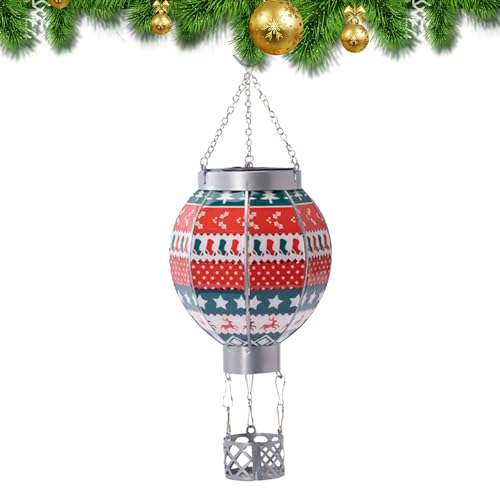 CENMOO Luz solar de globo aerostático | Linterna solar de Navidad con globo aerostático - Decoraciones navideñas para mesa de jardín, patio, camino, pasarela, faroles decorativos al aire libre