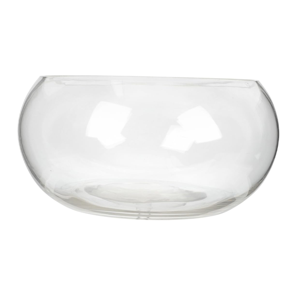 CIYODO pecera Redonda de Escritorio tazón para Mezclar Maceta de Loto Redonda Acuario pequeño Pecera Transparente Planta terrario de Cristal pecera de Cristal Sencilla Vidrio Ordinario
