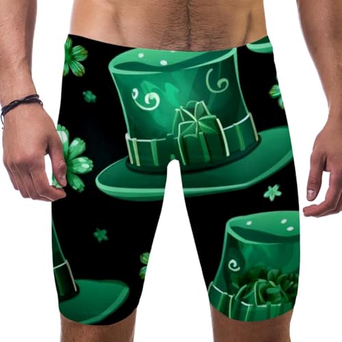 St Patrick's Day Swimsuit for Men & Boys,Competition Lap Swim Suit, Square Leg Endurance Training Multicoloured