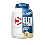 Dymatize Elite 100% Whey Protein Powder, Vanilla, 25g of Protein, 5.5g BCAAs, Less Than 140 Cal., Gluten Free, 2g Carb, 2g Sugar, 3g Fat (67 Servings)