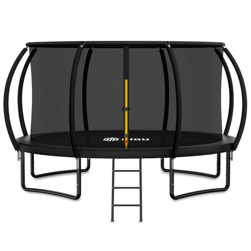 Image of Gigu 10FT 12FT 14FT 15FT 16FT Recreational Trampolines with Enclosure Net and Ladder and Anti-Rust Coating, ASTM Approved Trampoline Outdoor for Kids and Adults Outdoor Yard Trampolines