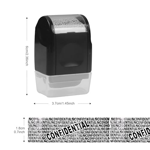 Privacy ID Address Blocker Stamp, Black, Roller Stamp, Rubber, 0.7 Inch Width, 100 Meters Length, Identity Theft Protection, Personal Data Security, 3 Refill Inks Included