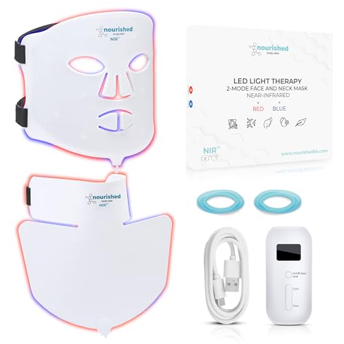 Nourished Bodynskin Máscara LED para Cara y Cuello con Infrarrojo...