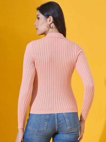 Image of 98 Degree North Women Spread Collar Sweater-G1165-BROWN