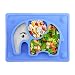 Baby Placemat, SILIVO 10"x7.7"x1" Silicone Child Feeding Plate with Suction Cup Fits Most Highchair Trays Blue