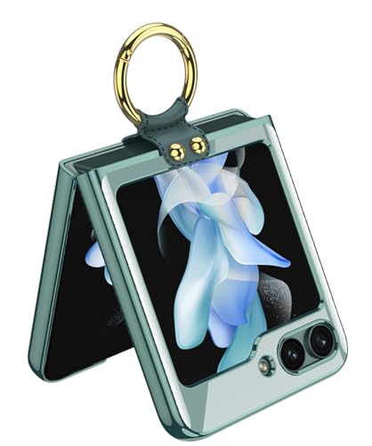 Image of BOUNCEBACK Slim Electroplated Transparent Ring Case /Cover for Samsung Galaxy Z Flip5 / Case Cover for Z Flip 5 - (Clear Blue | Polycarbonate)