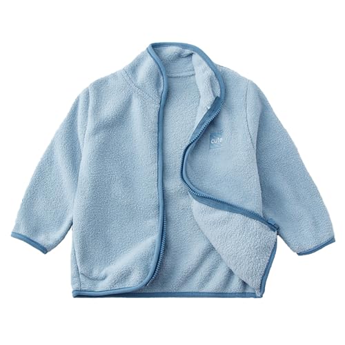 BILIKEYU Boys Girls Coats Fuzzy Fleece Jacket Long Sleeve Full Zip Lightweight Winter Warm Outwear for Kids 2
