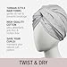 CONAIR Cotton Twist & Wrap Hair Towel - Fast Drying Ultra absorbant Turban- for All Hair Types and Lengths - Grey