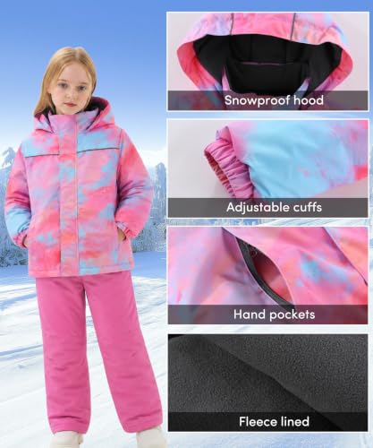 Image of Hiheart Boys Girls Winter Ski Jacket & Pants Set 2-Piece Snowsuit