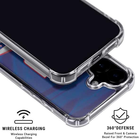 Skinit Clear Phone Case Compatible with iPhone 16 - Officially Licensed NFL New York Giants Design