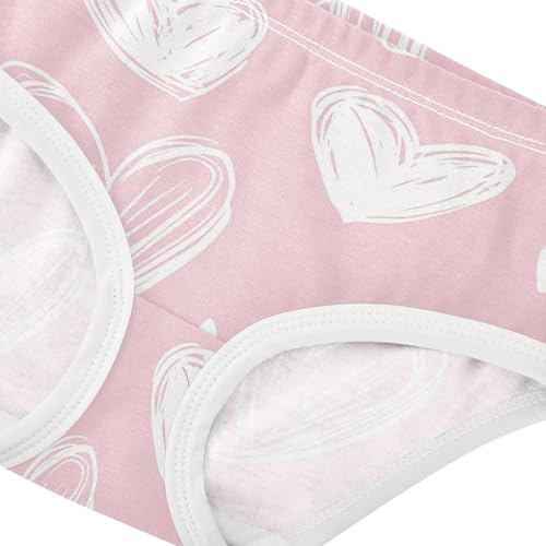 Artistic Toddler Girls Underwear 2t Cotton Girl Panties Cute Cute Doodle Hearts White Pink Kids Briefs Undies4