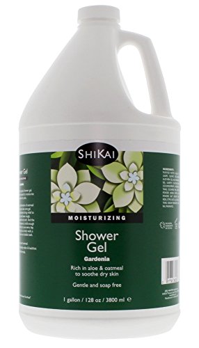 ShiKai Daily Moisturizing Shower Gel (Gardenia, 1 Gallon) | with Hydrating Aloe Vera & Oatmeal | Scented Body Wash for Dry Skin Relief