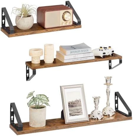 VASAGLE Étagère Murale, Tablette Flottante, Lot de 3, 2 Façons de...