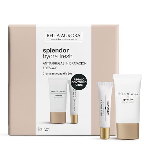 BELLA AURORA - Pack Splendor, Hydra Fresh Crema Facial Antiedad 50 ml + Contorno de Ojos 15 ml, Tratamiento Antiarrugas, Protección SPF20, Hidrata, Tensa y Restaura la Piel, a Partir de 50 Años