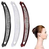 VACUBXBY 3 Stück Bananen-Haarklammern Damen, Bananenspange Haare für Frauen Langes Haarspangen Friseurbedarf Hair Clip Fischschwanz für Dickes Haar Eleganter Haarschmuck